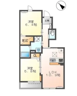広島県福山市北本庄3【アパート】の間取り
