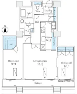 東京都中央区佃1【マンション】の間取り