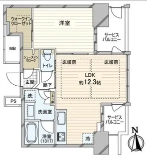 ブランズタワー南堀江【25階】の間取り