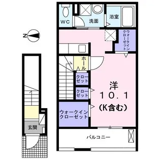 カーサ ソーレ【2階】の間取り