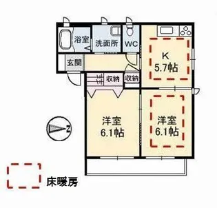 ウインドミル B棟【1階】の間取り