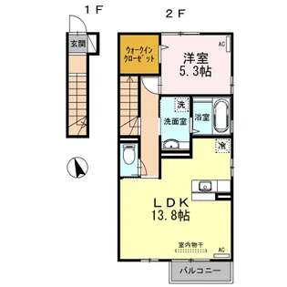 セジュールMIRU【2階】の間取り