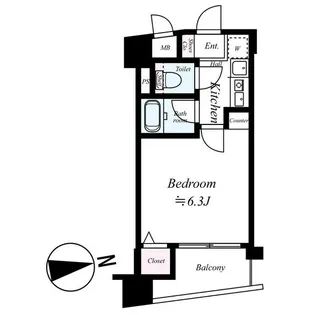 エイペックス大手通【5階】の間取り