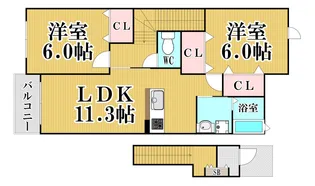福岡県福岡市早良区田村2【アパート】の間取り