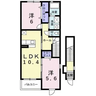 パイン スクエア ノース B【2階】の間取り
