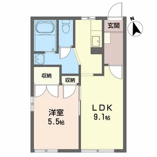 ディアス北田 B【1階】の間取り
