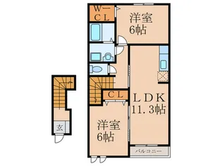 ジェルメグランI【2階】の間取り