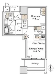 白金ザ・スカイ東棟【13階】の間取り