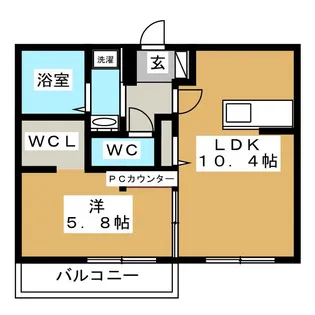 レジェーロ稲葉【1階】の間取り