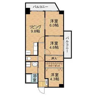 セシリアマンション【4階】の間取り