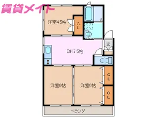 パークハイツ桜島【1階】の間取り