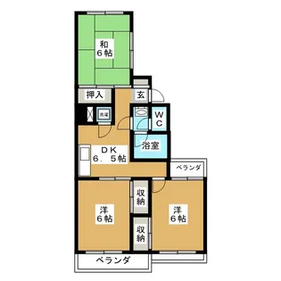 新町ベルメゾン【1階】の間取り