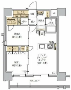 リビオメゾン芝浦【12階】の間取り