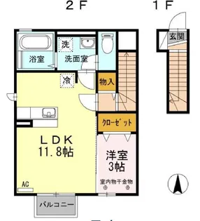 ルイティアI【2階】の間取り