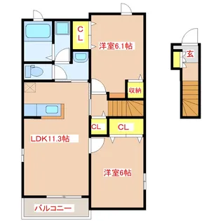 HOUSE・6【2階】の間取り