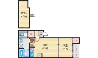 ハーモニーテラス坂井戸町【2階】の間取り