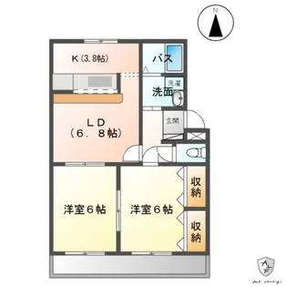 ティエドゥールI【2階】の間取り