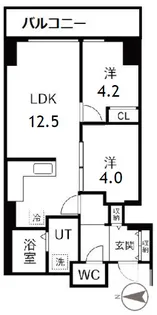 シティコート目黒4号棟【2階】の間取り