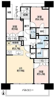 HARUMI FLAG SUN VILLAGE E棟【15階】の間取り