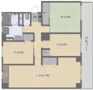 レジデンスFFM千里丘【3階】の間取り
