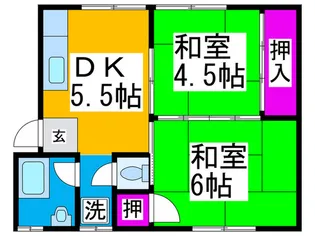 虹ヶ丘マンション【1階】の間取り