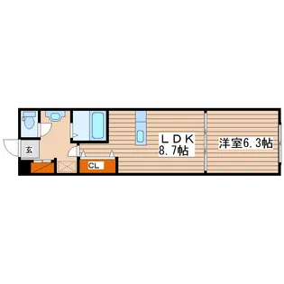 アスコット古川III番館【1階】の間取り