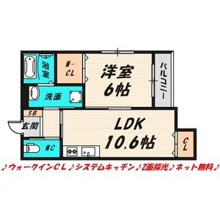 ロータスクレイン【1階】の間取り