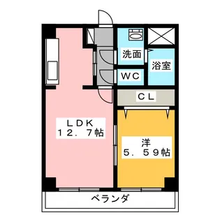 塔世西裏第2MSビル【5階】の間取り