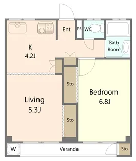 リバハイツ【4階】の間取り