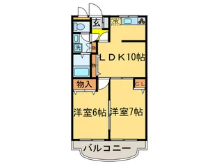 リヴェールたちばな【1階】の間取り
