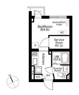 SPHERE MOTOYOYOGI HILL TERRACEの間取り