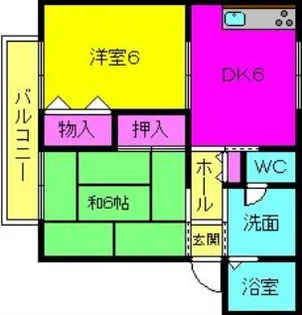 ハイツ辻村I【1階】の間取り