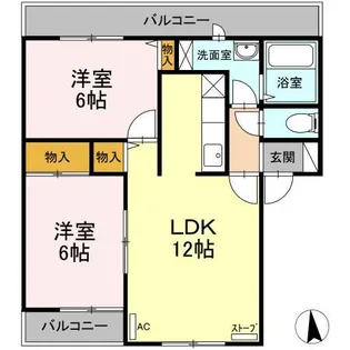ハイセレールセレッソ A【2階】の間取り