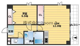 ベルドムール東横堀【4階】の間取り