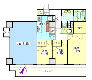 王子飛鳥山ザ・ファーストタワー&レジデンス【24階】の間取り