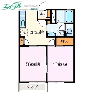 ハービス斎宮【1階】の間取り