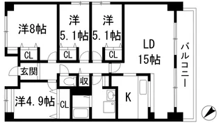アメニティコート宝塚湯本【19階】の間取り
