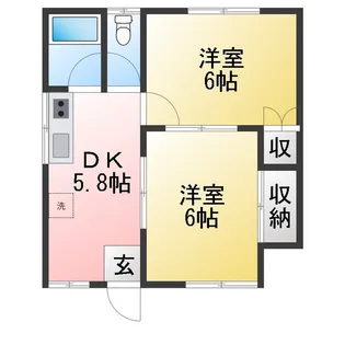 丸桂コーポII【1階】の間取り