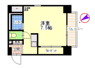 石綿フラット【2階】の間取り