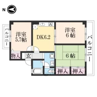 バーベナ光台A棟【1階】の間取り