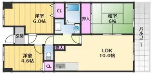 パストラル和泉【4階】の間取り