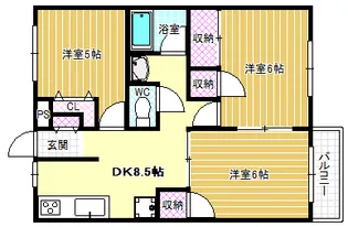 ヴィラ・フラワームーン【2階】の間取り