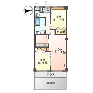 パールハイツK【1階】の間取り
