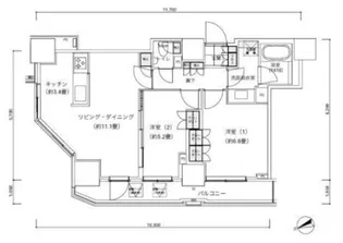 パークキューブ愛宕山タワー【18階】の間取り