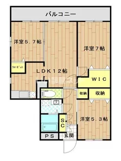 N・フレーシア【3階】の間取り