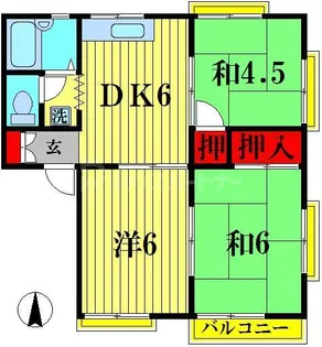 グリーンハイツオカダE【1階】の間取り
