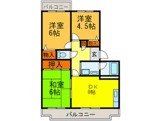 メゾンフォルテ中西【1階】の間取り