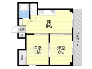 コスモハイツ三木【2階】の間取り