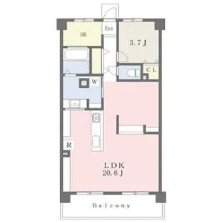 ヴェルビュ鶴見坦【8階】の間取り