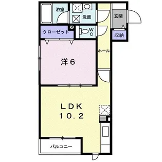 スカイピア清水町6【1階】の間取り